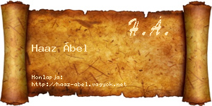 Haaz Ábel névjegykártya